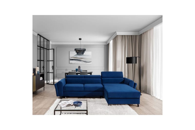 Divaani Eltap Mariall 288x200x92 cm - Riviera 81, Sininen, Oikea - Huonekalut - Sohva - Vuodesohva