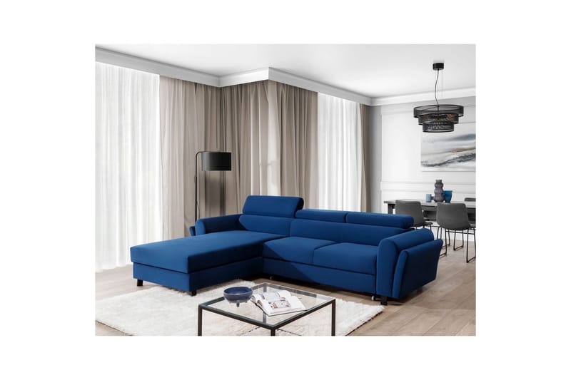 Divaani Eltap Mariall 288x200x92 cm - Riviera 81, Sininen, Vasen - Huonekalut - Sohva - Vuodesohva
