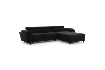 Divaani Eltap Mariall 288x200x92 cm - Sawana 14, Musta, Oikea - Huonekalut - Sohva - Vuodesohva