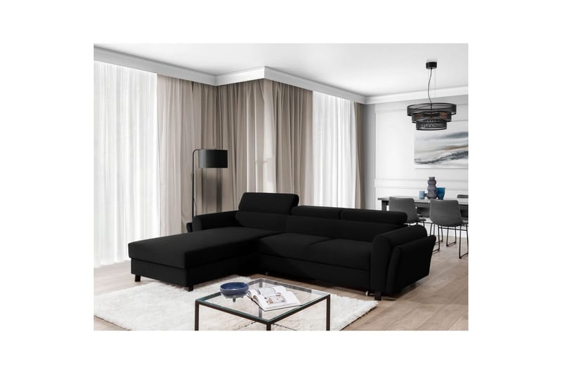 Divaani Eltap Mariall 288x200x92 cm - Sawana 14, Musta, Vasen - Huonekalut - Sohva - Vuodesohva