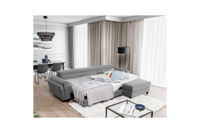 Divaani Eltap Mariall 288x200x92 cm - Paros 05, Vaaleanharmaa, Oikea - Huonekalut - Sohva - Vuodesohva