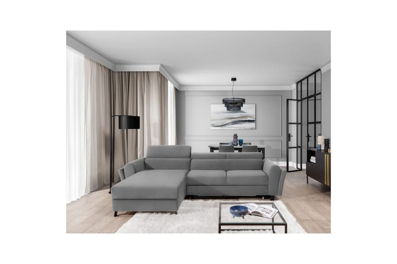 Divaani Eltap Mariall 288x200x92 cm - Paros 05, Vaaleanharmaa, Vasen - Huonekalut - Sohva - Vuodesohva