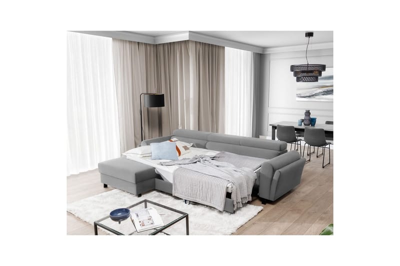 Divaani Eltap Mariall 288x200x92 cm - Paros 05, Vaaleanharmaa, Vasen - Huonekalut - Sohva - Vuodesohva