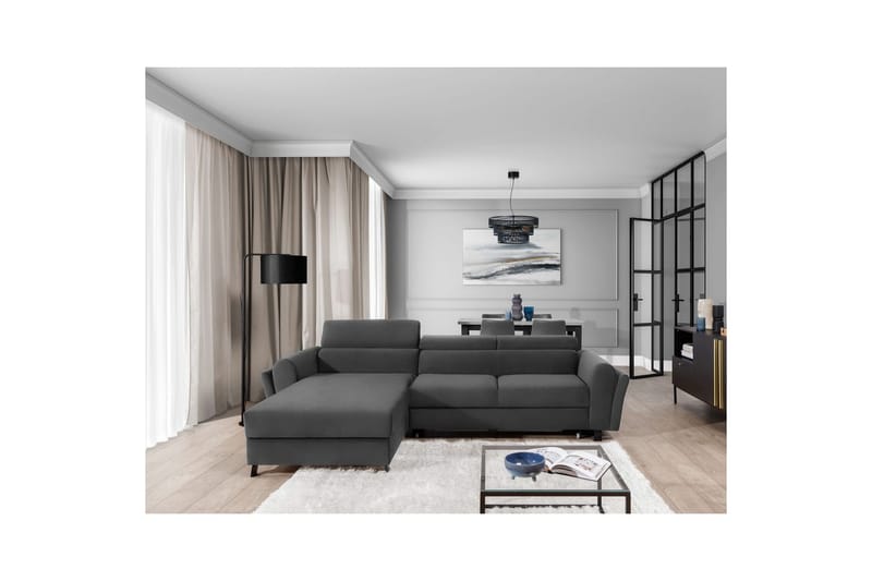 Divaani Eltap Mariall 288x200x92 cm - Paros 06, Harmaa, Vasen - Huonekalut - Sohva - Vuodesohva