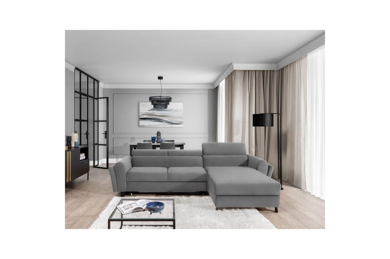 Divaani Eltap Mariall 288x200x92 cm - Paros 05, Vaaleanharmaa, Oikea - Huonekalut - Sohva - Vuodesohva