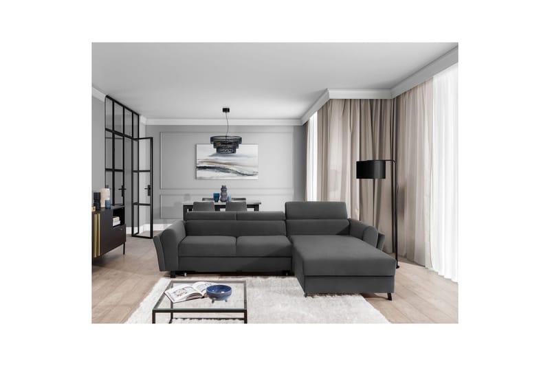 Divaani Eltap Mariall 288x200x92 cm - Paros 06, Harmaa, Oikea - Huonekalut - Sohva - Vuodesohva