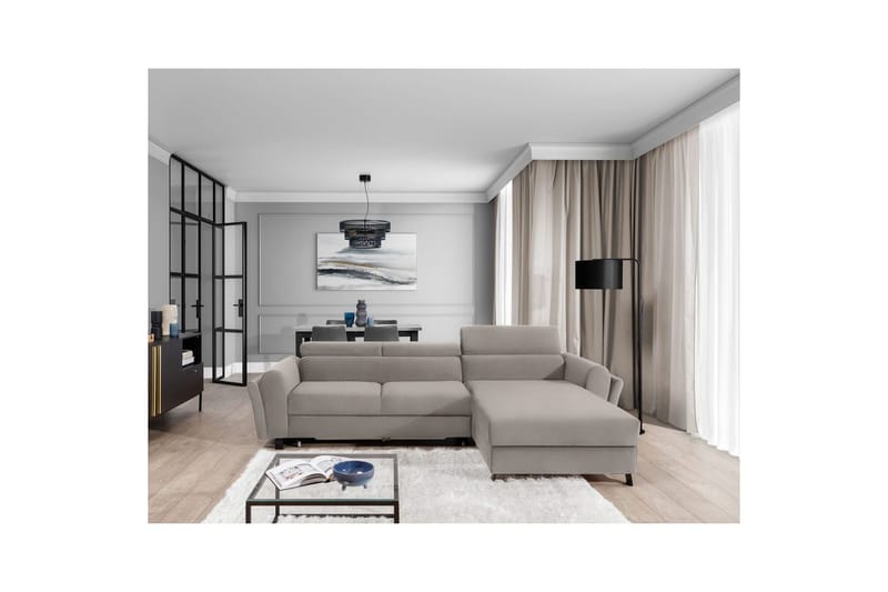 Divaani Eltap Mariall 288x200x92 cm - Paros 02, Beige, Oikea - Huonekalut - Sohva - Vuodesohva