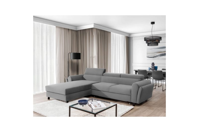 Divaani Eltap Mariall 288x200x92 cm - Paros 05, Vaaleanharmaa, Vasen - Huonekalut - Sohva - Vuodesohva