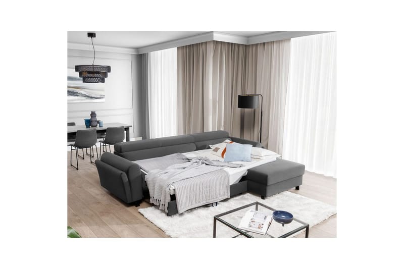 Divaani Eltap Mariall 288x200x92 cm - Paros 06, Harmaa, Oikea - Huonekalut - Sohva - Vuodesohva