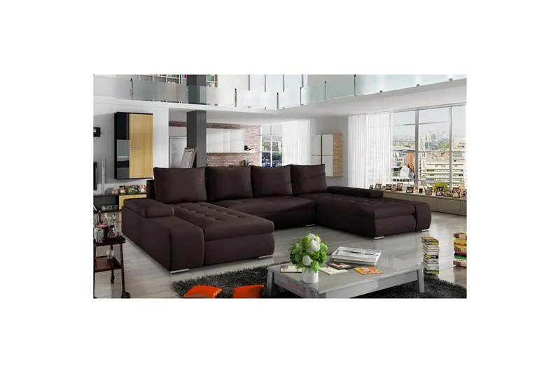 Divaani Eltap Marino 363x200x88 cm, Soft 66, Tummanruskea