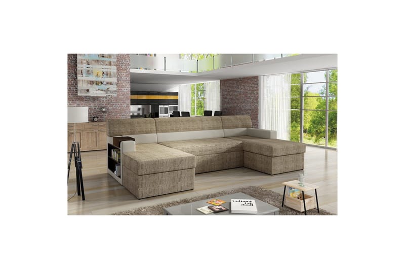 Divaani Eltap Markos 310x159x90 cm, Berlin 03, Soft 33, Beige, Vasen