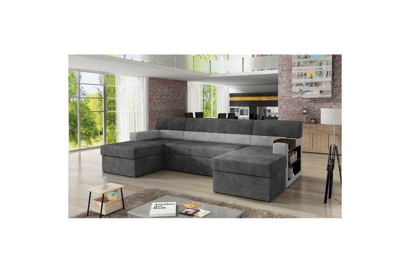 Divaani Eltap Markos 310x159x90 cm - Dora 95, Dora 90, tummanharmaa, harmaa, Oikea - Huonekalut - Sohva - Vuodesohva