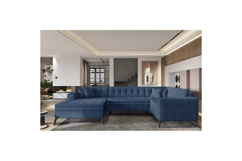 Divaani Eltap Montez 340x180x93 cm - Gojo 40, Sininen, Vasen - Huonekalut - Sohva - Vuodesohva