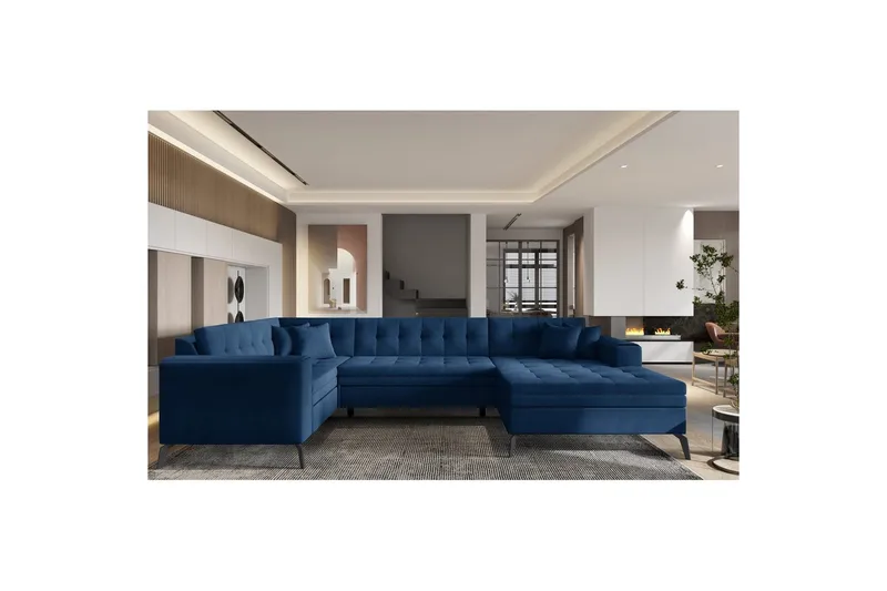 Divaani Eltap Montez 340x180x93 cm - Nube 40, sininen, Oikea - Huonekalut - Sohva - Vuodesohva