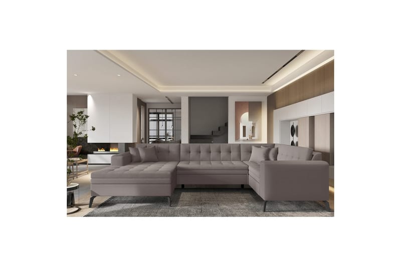 Divaani Eltap Montez 340x180x93 cm, Savoi 7, Beige, Vasen