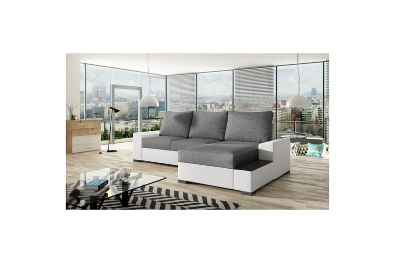 Divaani Eltap Negro 245x165x90 cm - Sawana 05, Soft 17, Harmaa, Valkoinen, Oikea - Huonekalut - Sohva - Vuodesohva