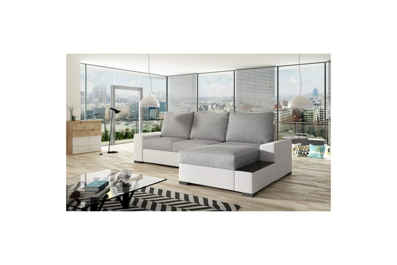 Divaani Eltap Negro 245x165x90 cm - Sawana 21, Soft 17, Harmaa, Valkoinen, Oikea - Huonekalut - Sohva - Vuodesohva