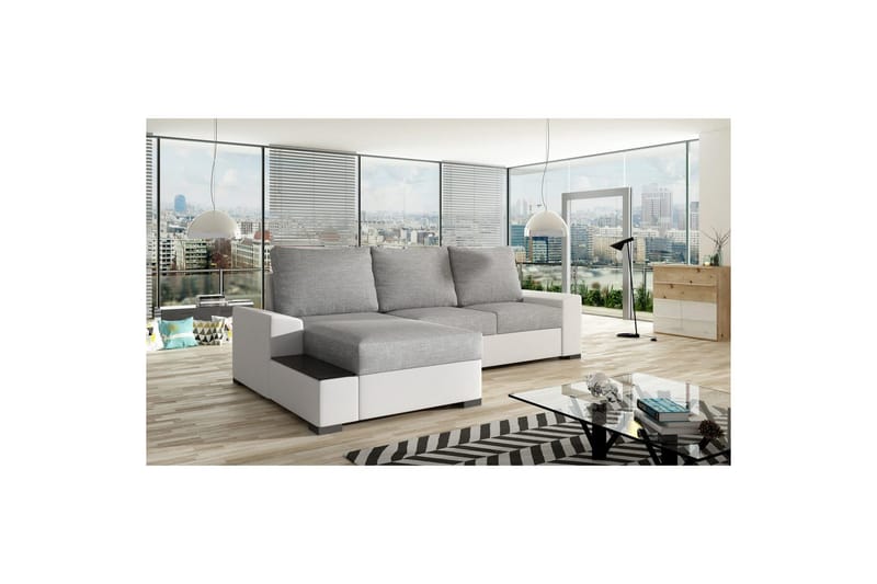 Divaani Eltap Negro 245x165x90 cm - Sawana 21, Soft 17, Harmaa, Valkoinen, Vasen - Huonekalut - Sohva - Vuodesohva