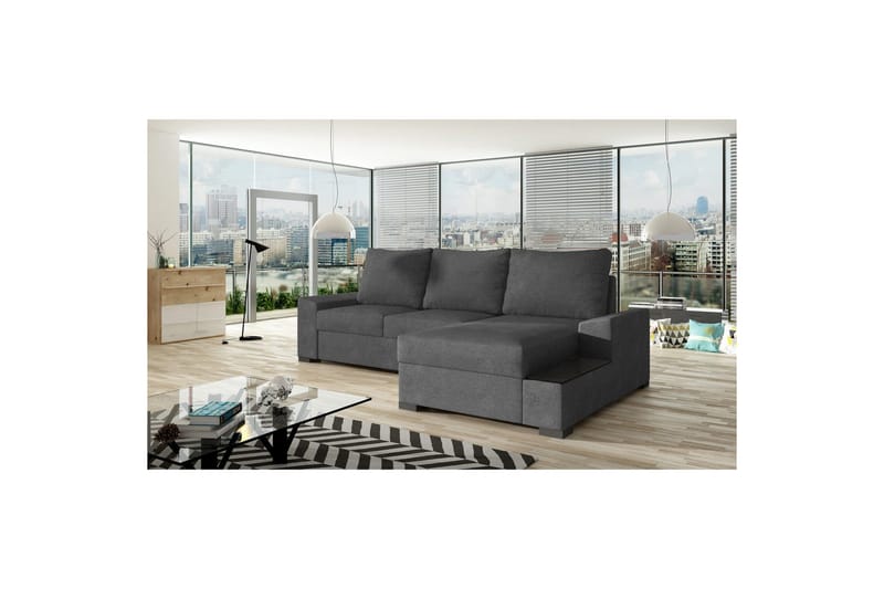 Divaani Eltap Negro 245x165x90 cm - Soro 93, harmaa, Oikea - Huonekalut - Sohva - Vuodesohva