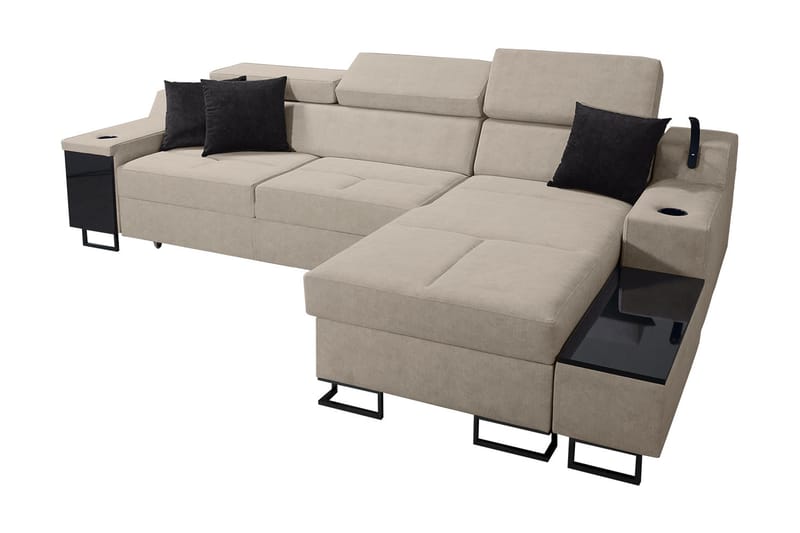3 ist. Vuodesohva Oikea - Beige - Huonekalut - Sohva - Vuodesohva - Divaanivuodesohva