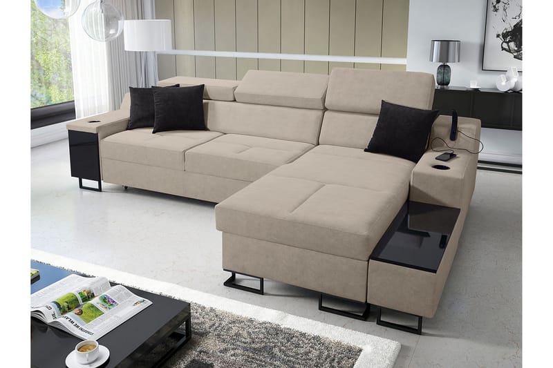 3 ist. Vuodesohva Oikea - Beige - Huonekalut - Sohva - Vuodesohva - Divaanivuodesohva