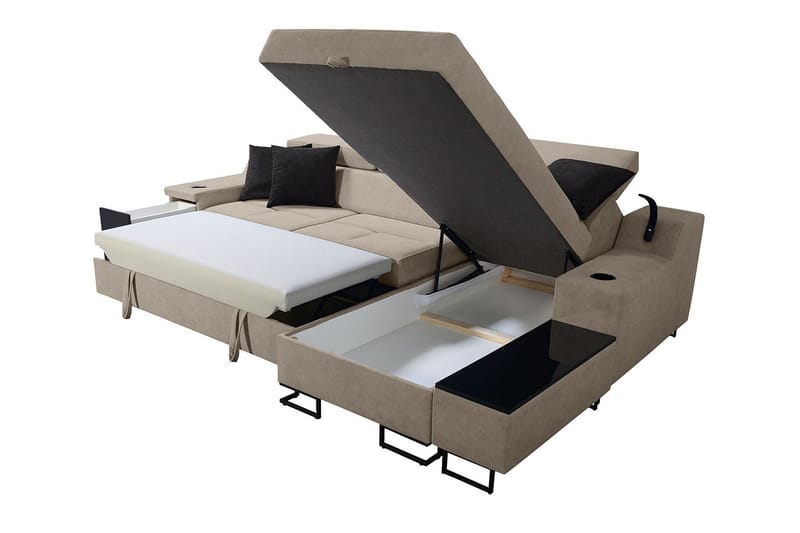 3 ist. Vuodesohva Oikea - Beige - Huonekalut - Sohva - Vuodesohva - Divaanivuodesohva