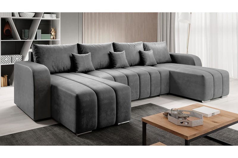 3:n ist ulmasohva Zulueta - Harmaa - Huonekalut - Sohva - Vuodesohva - Divaanivuodesohva