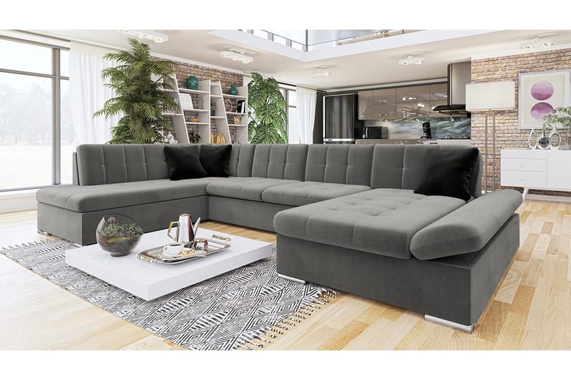 4:n ist Kulmavuodesohva - Harmaa - Huonekalut - Sohva - Vuodesohva - Divaanivuodesohva