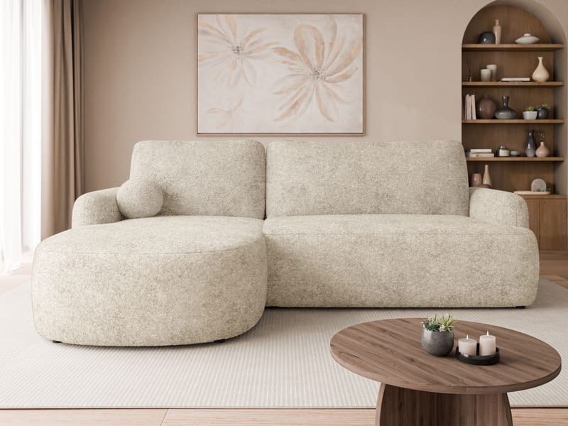 Branrel 3-istuttava sohva divaanilla - beige - Huonekalut - Sohva - Vuodesohva - Divaanivuodesohva