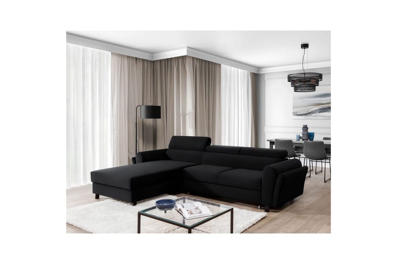 Divaani Eltap Mariall 288x200x92 cm - Mat Velvet 99, Sininen, Vasen - Huonekalut - Sohva - Vuodesohva - Divaanivuodesohva