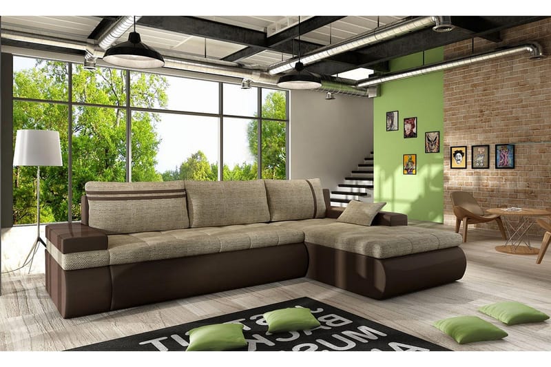 Divaanivuodesohva Dung Oikea - Beige/Harmaa - Huonekalut - Sohva - Vuodesohva