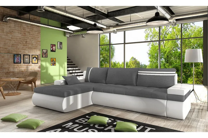 Divaanivuodesohva Dung Vasen - Harmaa/Valkoinen - Huonekalut - Sohva - Vuodesohva