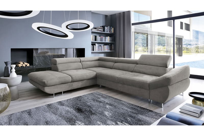 Divaanivuodesohva Fabio 280x235x88 cm - Beige/Harmaa - Huonekalut - Sohva - Vuodesohva