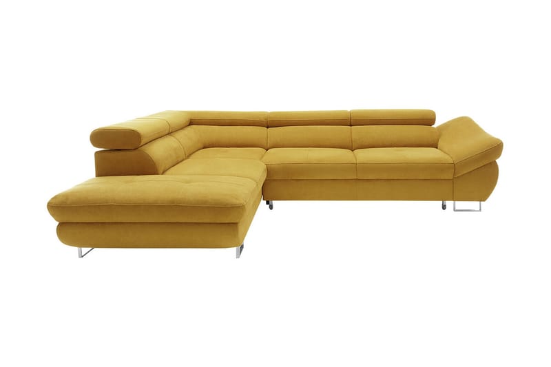Divaanivuodesohva Fabio 280x235x88 cm - Keltainen - Huonekalut - Sohva - Vuodesohva