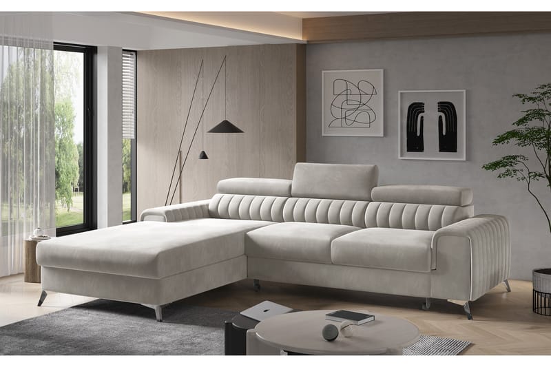 Divaanivuodesohva Floresville Vasen - Beige - Huonekalut - Sohva - Vuodesohva