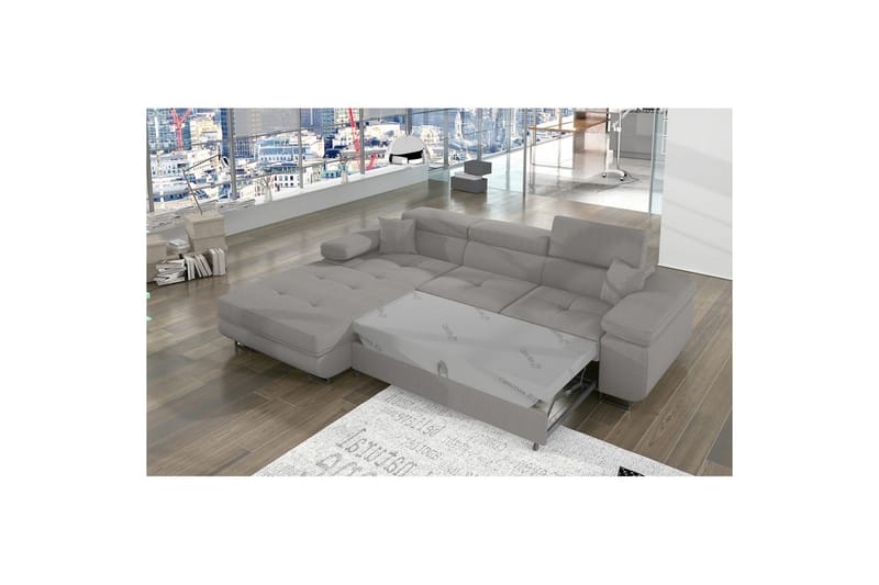 Kulmasohva Eltap Armando 289x85x203 cm - Jarell 03, Vaaleanharmaa, Vasen - Huonekalut - Sohva - Vuodesohva - Divaanivuodesohva