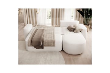 Kulmasohva Eltap Aurumm 285x92x180 cm - Paolli 01 valkoinen, Oikea - Huonekalut - Sohva - Vuodesohva - Divaanivuodesohva