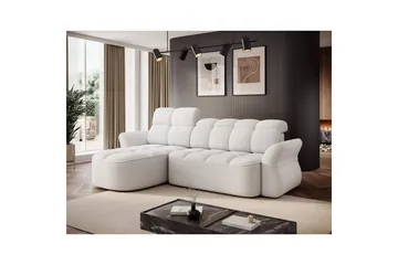 Kulmasohva Eltap Beneth 301x115x185 cm - Paolli 01 valkoinen, Vasen - Huonekalut - Sohva - Vuodesohva - Divaanivuodesohva