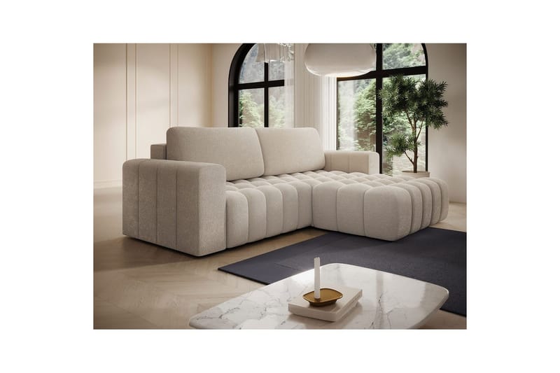 Kulmasohva Eltap Bonett 250x175x92 cm - Jaffray 18, Beige, Oikea - Huonekalut - Sohva - Vuodesohva - Divaanivuodesohva