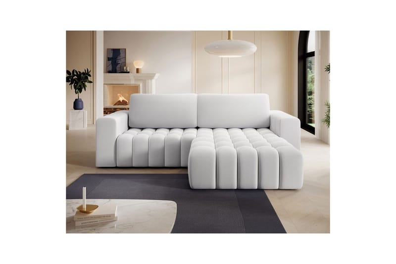 Kulmasohva Eltap Bonett 250x175x92 cm - Solar 01, Valkoinen, Oikea - Huonekalut - Sohva - Vuodesohva - Divaanivuodesohva
