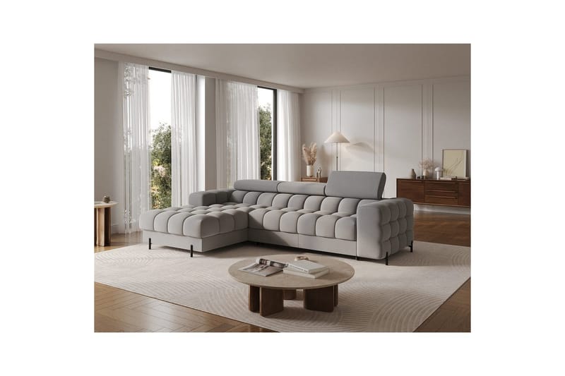 Kulmasohva Eltap Felro 285x181x93 cm - Aura 04, Harmaa, Vasen - Huonekalut - Sohva - Vuodesohva - Divaanivuodesohva