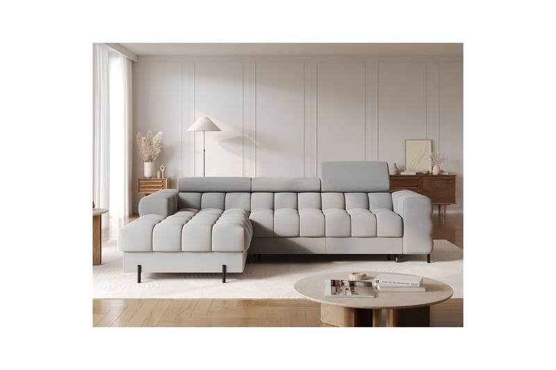 Kulmasohva Eltap Felro 285x181x93 cm - Aura 04, Harmaa, Vasen - Huonekalut - Sohva - Vuodesohva - Divaanivuodesohva