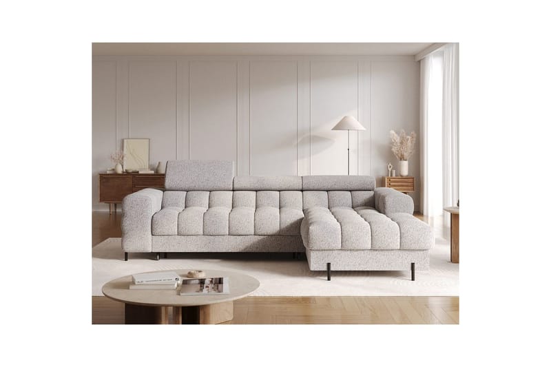 Kulmasohva Eltap Felro 285x181x93 cm - Pellerito 20, harmaa, Oikea - Huonekalut - Sohva - Vuodesohva - Divaanivuodesohva