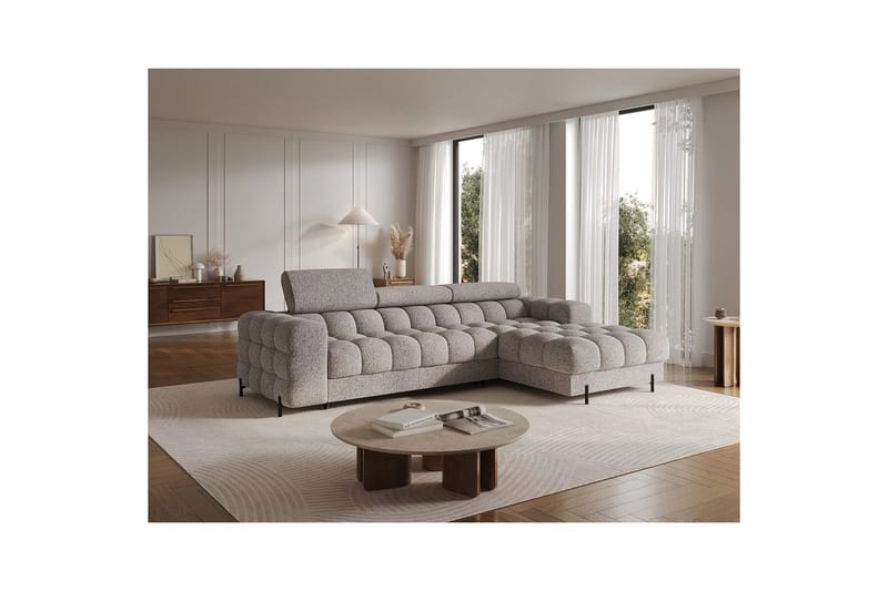 Kulmasohva Eltap Felro 285x181x93 cm - Pellerito 20, harmaa, Oikea - Huonekalut - Sohva - Vuodesohva - Divaanivuodesohva