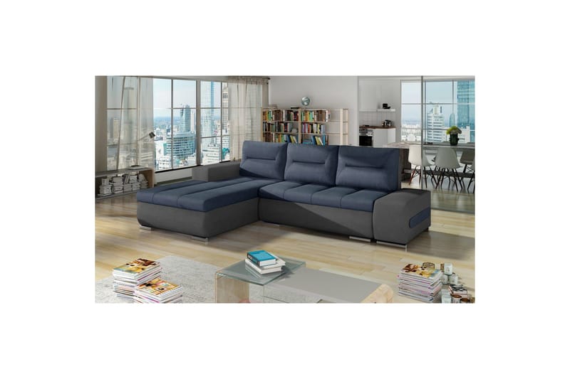 Kulmasohva Eltap Ottavio 275x180x85 cm, Soro 76, Soro 93, Sininen, Harmaa, Vasen