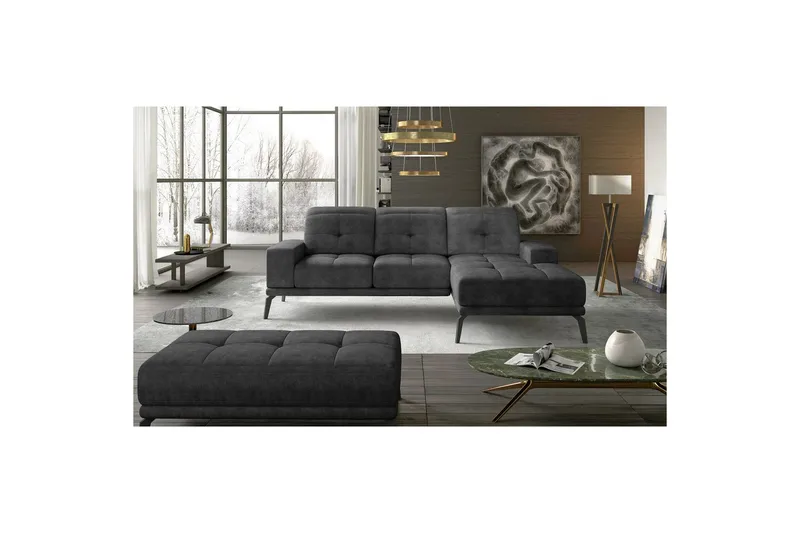 Kulmasohva Eltap Torrense 265x175x98 cm, Dora 95, harmaa, Oikea