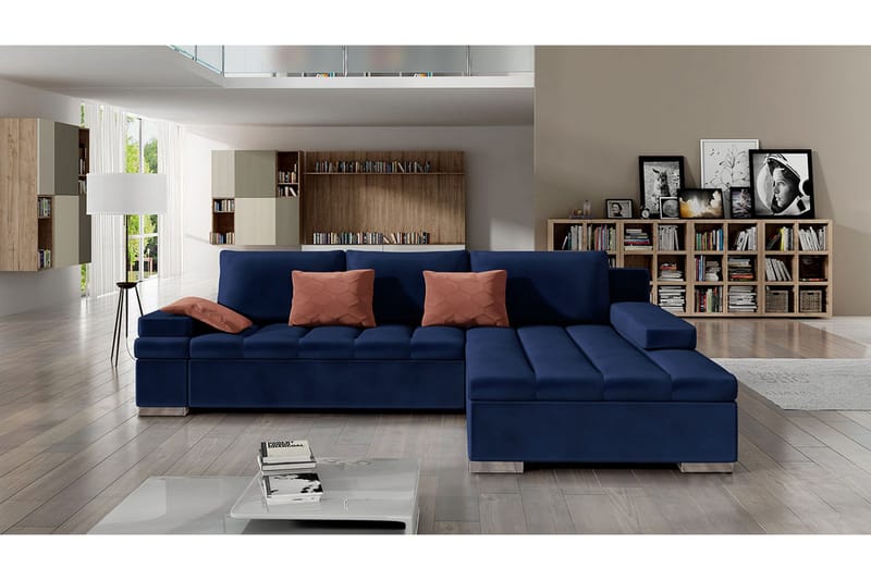 Kulmavuodesohva Consuelo Divaani Oikea - Sininen - Huonekalut - Sohva - Vuodesohva - Divaanivuodesohva