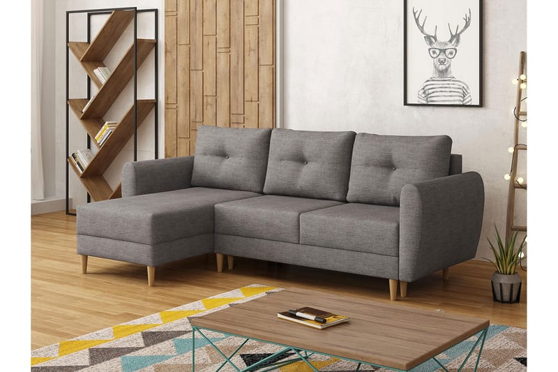 Kulmavuodesohva Hulared - Harmaa - Huonekalut - Sohva - Vuodesohva - Divaanivuodesohva