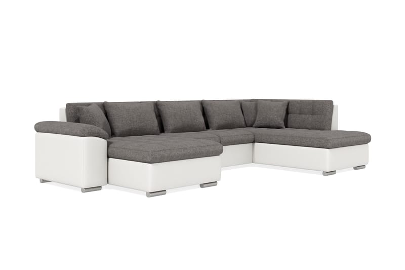 Kulmavuodesohva Jakarta Divaani säilytyksellä Vasen - Vaaleanharmaa/Valkoinen - Huonekalut - Sohva - Vuodesohva - Divaanivuodesohva