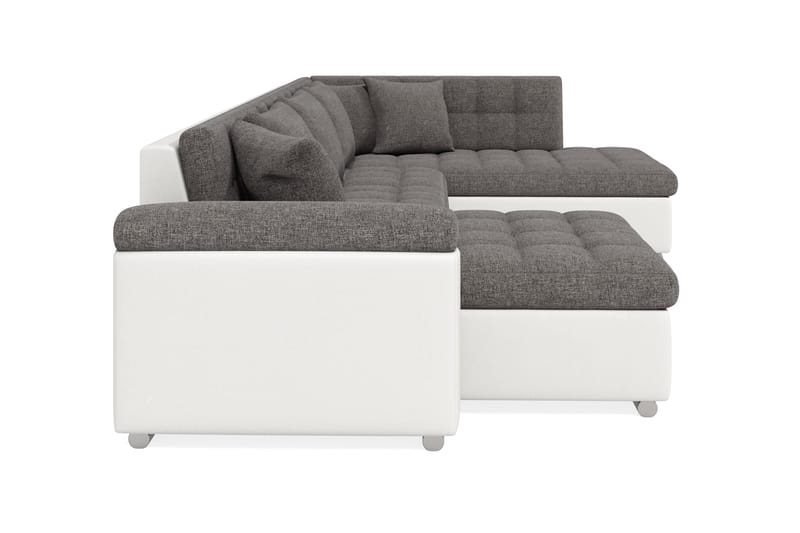 Kulmavuodesohva Jakarta Divaani säilytyksellä Vasen - Vaaleanharmaa/Valkoinen - Huonekalut - Sohva - Vuodesohva - Divaanivuodesohva